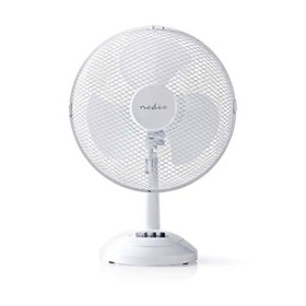 NEDIS FNTB10CWT30 Ventilatore da Tavolo | Diametro 30 cm | 3 velocità | Funzione di Oscillazione | Bianco