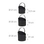 Relaxdays Set 3 Ceste Porta Pellet in Acciaio Nero 21 25 30 cm