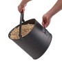 Relaxdays Set 3 Ceste Porta Pellet in Acciaio Nero 21 25 30 cm