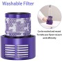 Queta 3 Pezzi Filtro per Dyson V10 SV12 Filtro di Ricambio Lavabile per Dyson V10 SV12 Serie, con Spazzolino di Pulizia e Panno,