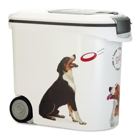 Curver Contenitore per Alimenti da 12 kg con 2 Ruote, 35 L, Bianco, 28 x 50 x 43 cm