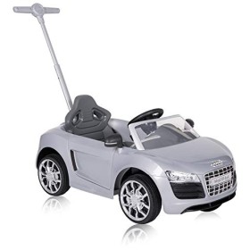 ROLLPLAY Macchina a spinta con poggiapiedi regolabile, Per bambini da 1 anno, Fino a max. 20 kg, Audi R8 Spyder, Grigio metalliz