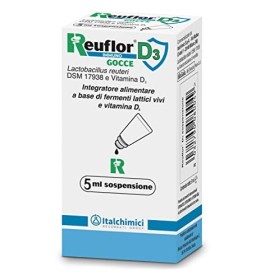 Reuflor® D3 Gocce da 5 ml| Integratore Alimentare a base di Fermenti Lattici e vitamina D3| Per bambini| Favorisce 