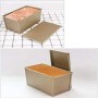 Teglia antiaderente per pane, in acciaio al carbonio con coperchio scorrevole, stampo per pane, teglia da forno a forma di torta