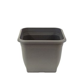 greemotion fioriera Pia grigio antracite - Vaso da fiori 40x40cm - 25L vasi di fiori angolare - in plastica resistente ai raggi 