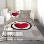 Douceur D'Intérieur 1640829 - Copripiumino Matrimoniale 240 X 220 cm e 2 Federe 63 x 63 cm, Love Mountain, Reversibile, 100% Co