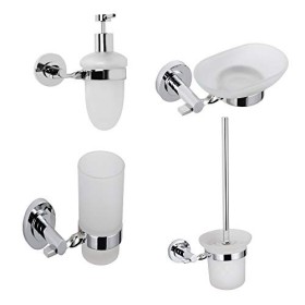 OGOMONDO Set 4 Pezzi Accessori da Bagno Narciso 010 Ottone Cromato
