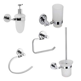 OGOMONDO Set 5 Pezzi Accessori da Bagno Narciso 006 Ottone Cromato