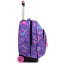 Trolley Seven, Iridescent, Viola, 2 in 1 Zaino con Cross-Over System, Scuola & Viaggio
