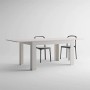 Mobili Fiver, Tavolo allungabile Cucina, Easy, Frassino Bianco, 140 x 90 x 77 cm, Nobilitato, Made in Italy, Disponibile in Vari