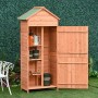 Outsunny Box Casetta Ripostiglio Porta Attrezzi da Giardino in Legno con Doppia Porta 89 x 50 x 190cm