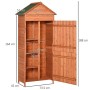 Outsunny Box Casetta Ripostiglio Porta Attrezzi da Giardino in Legno con Doppia Porta 89 x 50 x 190cm