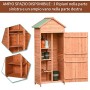 Outsunny Box Casetta Ripostiglio Porta Attrezzi da Giardino in Legno con Doppia Porta 89 x 50 x 190cm