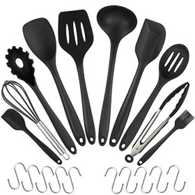 WisFox Utensili da Cucina in Silicone da 10 Pezzi, Utensili da Cucina in Silicone Resistenti al Calore, Utensili da Cucina antia