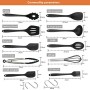 WisFox Utensili da Cucina in Silicone da 10 Pezzi, Utensili da Cucina in Silicone Resistenti al Calore, Utensili da Cucina antia