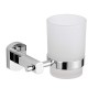 OGOMONDO Set Accessori da Bagno 5 Pezzi Cromo Vetro Satinato