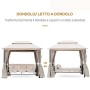Outsunny Mini Gazebo con Divano Letto a Dondolo Zanzariera Doppio Tetto Cuscini Imbottiti da Giardino Acciaio 256 x 172 x 248 cm