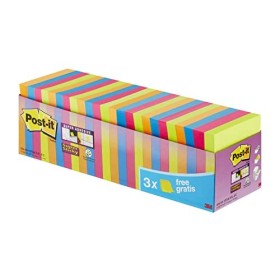 Post-It Super Sticky Tradizionale Confezione Risparmio, Foglietti Adesivi Colorati, Rimovibili e Riposizionabili, 76 x 76 mm, 24