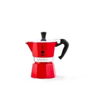 Bialetti Moka Express Red Caffettiera in Alluminio, 3 Tazze, Rosso