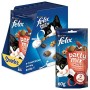 Purina Felix Party Mix Snack Gatto Mixed Grill Aromatizzato con Manzo, Pollo e Salmone, 8 Confezioni da 60 g Ciascuna