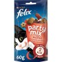 Purina Felix Party Mix Snack Gatto Mixed Grill Aromatizzato con Manzo, Pollo e Salmone, 8 Confezioni da 60 g Ciascuna
