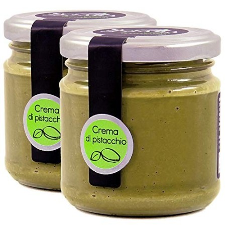 SCIARA - 2x Crema di Pistacchio Spalmabile con il 30% di Pistacchi. Da Spalmare sul Pane, Fette Biscottate e per Farcire Torte e