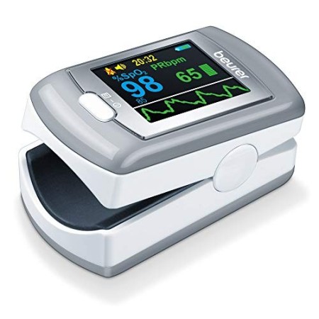 Beurer PO 80 Pulsossimetro con Funzione di Registrazione Dati 24 h, Funzione Allarme e Batteria al Litio