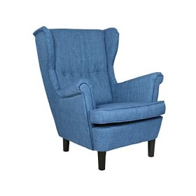 Tuoni Julia Plus Poltrona Salotto/Soggiorno TV in Tessuto, Blu Notte, 84x102x103 cm