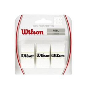 Wilson PRO Overgrip Perforated, Impugnatura per Racchetta da Tennis Unisex-Adulto, Bianco, Taglia Unica