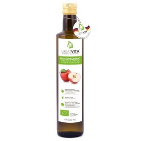 MeaVita Aceto di Sidro di Mele Biologico Meavita, Naturalmente Torbido e Non Filtrato con Dado di Aceto, 1 Confezione (1 X 500 M