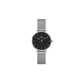 Daniel Wellington Petite Sterling Orologio Donna, 28mm, in Maglia, Argento