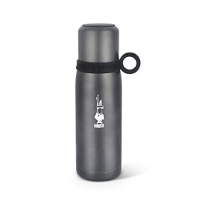 Bialetti TZ Ml.460 To Go Bottiglia Termica con Coperchio-Tazza (con Doppia Parete), Mantiene Il Caldo per 12 h e Il Freddo per 2