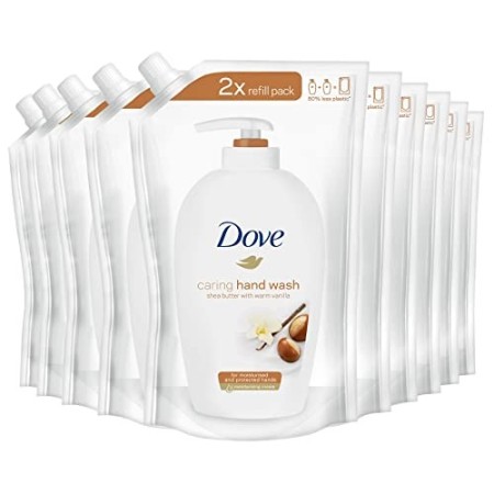 DOVE Detergente Cremoso Burro di Karitè e Vaniglia Ricarica 10x500 ml (Confezione da 10)