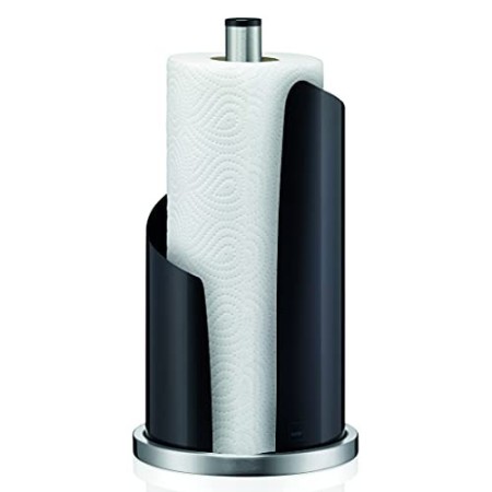 kela 11200 - Porta Rotolo di Carta da Cucina, MOD. Stella, Struttura in Acciaio Inox, Copertura Esterna in Metallo Nero