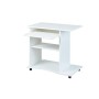 Inter Link Scrivania Porta PC con Ruote Truciolare, 80 x 50 x 75 cm, Bianco