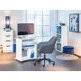 Inter Link Scrivania Porta PC con Ruote Truciolare, 80 x 50 x 75 cm, Bianco