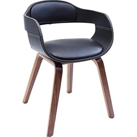 Kare Sedia Con Braccioli Costa Noce, Nero, 70.5 x 51 x 52 cm