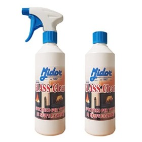 Midor Glass Clean Pulitore Vetri Stufe a Pellet TermoCamini Confezione 2x500ml