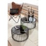 Kare Design - Tavolino da Caffè Wire, Nero/Vetro Marmo (2/Set)