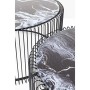Kare Design - Tavolino da Caffè Wire, Nero/Vetro Marmo (2/Set)