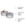 Kare Design - Tavolino da Caffè Wire, Nero/Vetro Marmo (2/Set)