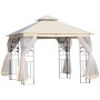 Outsunny Gazebo da Giardino con Zanzariera Bianco 3x3x2,65 metri