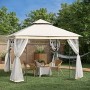 Outsunny Gazebo da Giardino con Zanzariera Bianco 3x3x2,65 metri