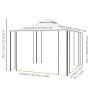 Outsunny Gazebo da Giardino con Zanzariera Bianco 3x3x2,65 metri