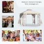 Outsunny Gazebo da Giardino con Zanzariera Bianco 3x3x2,65 metri