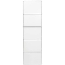 Kare Design 49288-Scarpiera Carusa, in metallo, sottile, piccola, bianco, 5 alette, 170 x 50 x 14 cm, (H/B/T) 170x50x14cm