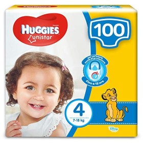 HUGGIES Unistar Pannolini, Taglia 4 (7-18 kg), Confezione da 100