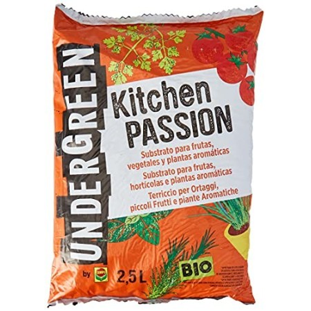 Undergreen Kitchen PASSION Terriccio per Ortaggi, Piccoli Frutti e Piante Aromatiche, Consentito in Agricoltura Biologica, 2,5 l