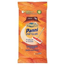 Emulsio 0283913 Panni Parquet Pulisce e Lucida, 12 Pezzi (Formato Panno 28 x 22 cm)