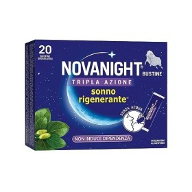 Novanight Bustine Tripla Azione Integratore alimentare con melatonina, griffonia e Magnesio, si scioglie velocemente in bocca. S